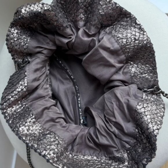 Anthropologie Bronze Clutch Bag with Optional Chain Shoulder Strap - Picture 3 of 3